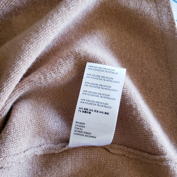 Anthropologie Ruffled Sleeve Sweater Knit Tunic Dress Honey/Camel Sz M $130 - Picture 11 of 11